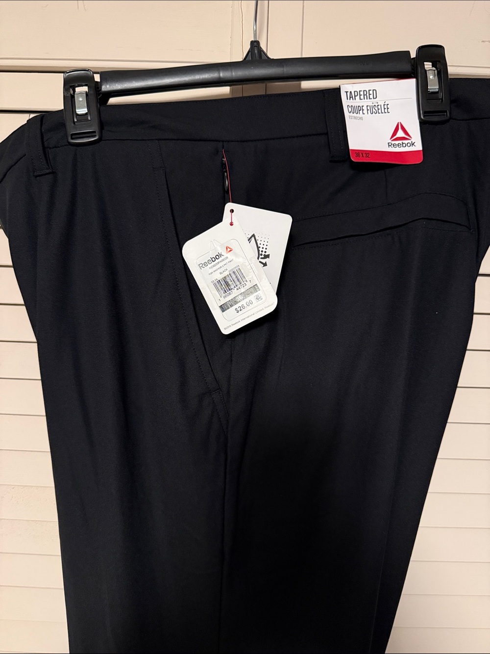 Reebok Men's Black Tapered Dress Pants